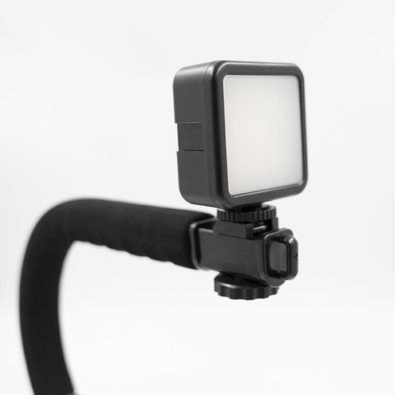Action Camera Stabilizer with LED Light for Outdoor Live Streaming and Photography