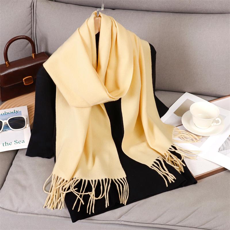 69 Colors Winter Scarf for Women Warm Cashmere Scarves Hijab Solid Lady Long Shawl Wrap Female Pashmina Bandana Poncho Stoles