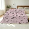 Floral Flannel Fleece Throw Blanket – Soft, Skin-friendly, Machine Washable Warm Blanket for Home Lounge, Office Naps, Halloween & Christmas