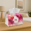 2D Flat, 1 Tissue Box with a Watercolor Background and Pink and Red Heart Patterns - A Versatile Napkin Dispenser Suitable for Home, Party, and Car De
