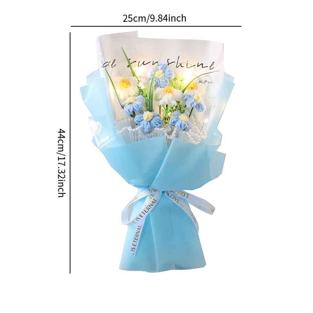 Crochet Flower Bouquet with Light for Mother Day Father's Day Festival