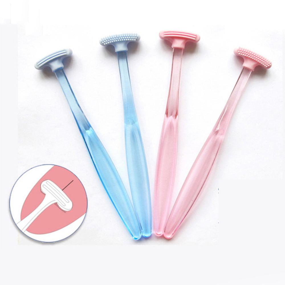 Silicone Tongue Brush With Plastic Handle Double-Sided Tongue Cleaner Fresher Breath Brush For Tongue Cleaning Oral Care Tool