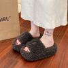 French gentle fluffy shoes for women's 2025 new autumn wear versatile temperament shoes high-end versatile slippers