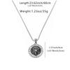 Men's Distressed Long Box Chain Necklace with Stainless Steel Wolf Head Rune Pendant