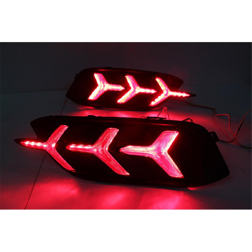 Y-Type Led Reflector Rear Bumper Tail Brake Lamp For Honda Civic 2016 2017 Sedan