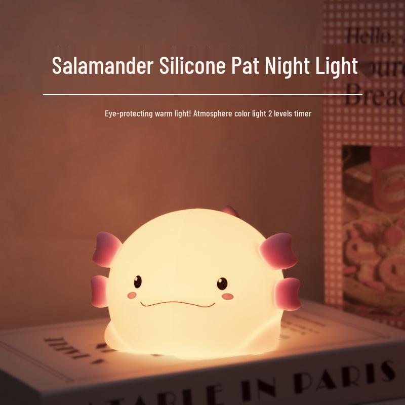 Cross-border Silicone Salamander Dual-Use Night Light – Soft, Eye-Friendly Bedside Light for Kids.