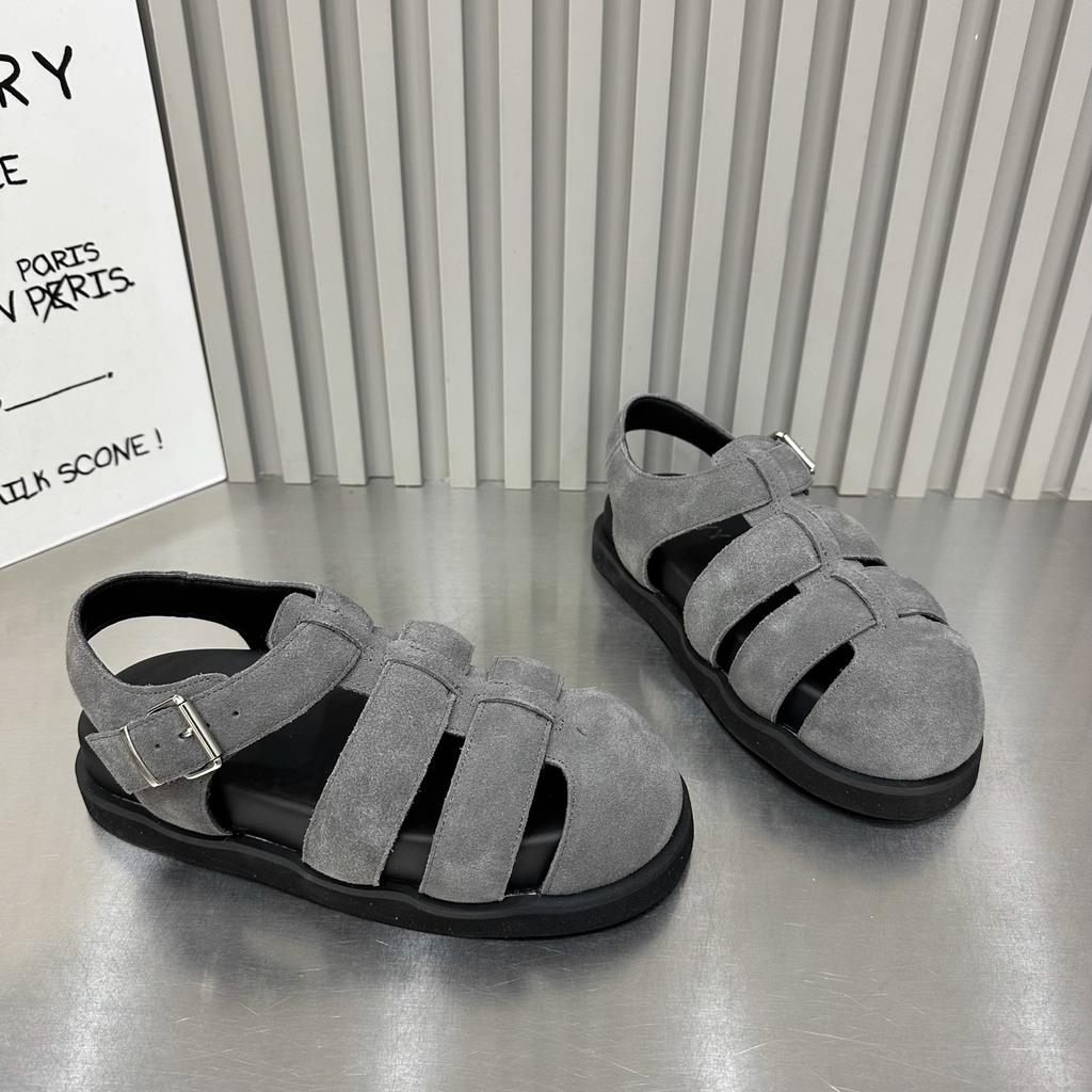 European Thick-soled Bag Head Roman Sandals Women's 2025 Summer New Muffin Bottom Retro Woven Hollow Pig Cage Shoes