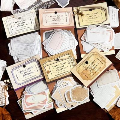 Atraktivní Vintage DIY přenosné kapesní samolepky řady Nostalgia Kapesní samolepky na ubytovnu