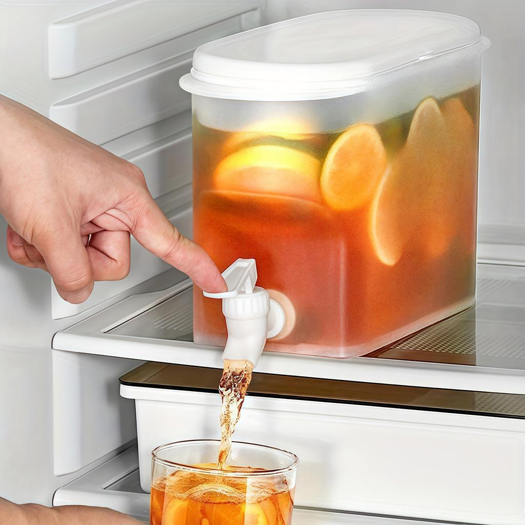 1 ks 3,5L velkokapacitní lednicový dávkovač nápojů s kohoutkem, nepropustný, ideální na limonádu, čaj a ovocné nápoje, ideální pro domácí a venkovní použití