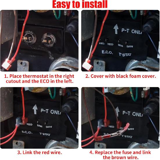 RV Water Heater Thermal Cutoff Kit - ECO Thermostat Assembly - Compatible with Atwood 91447 93866 Models # GCH6-4E GCH6-6E G6A-7E G6A-8E GC6AA-9E