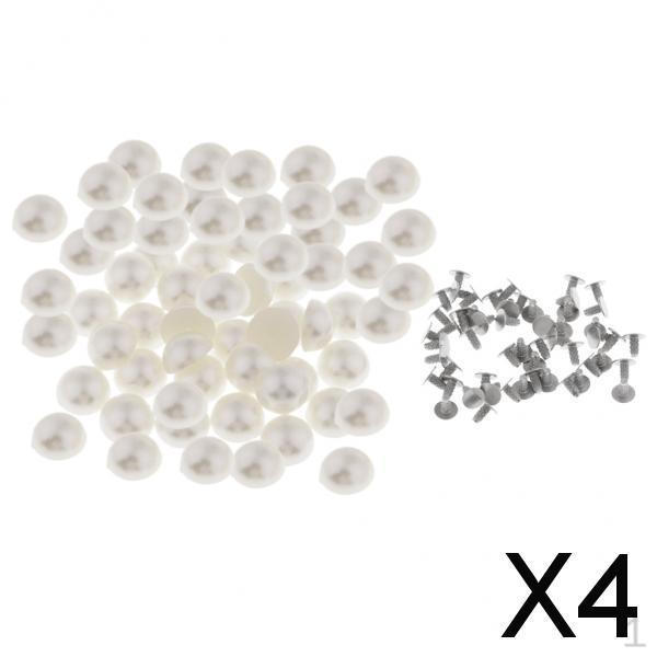 

4x100 шт. Заклепки-жемчужины имитации для свадебного платья, кожаного ремесла, декора, 8 мм