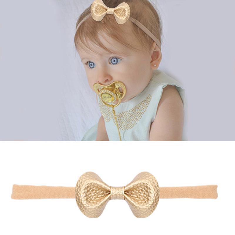 Baby-Stirnband-Set aus Nylon und Baumwolle: Stirnbänder mit Schleife und Leinen in Geschenkbox.