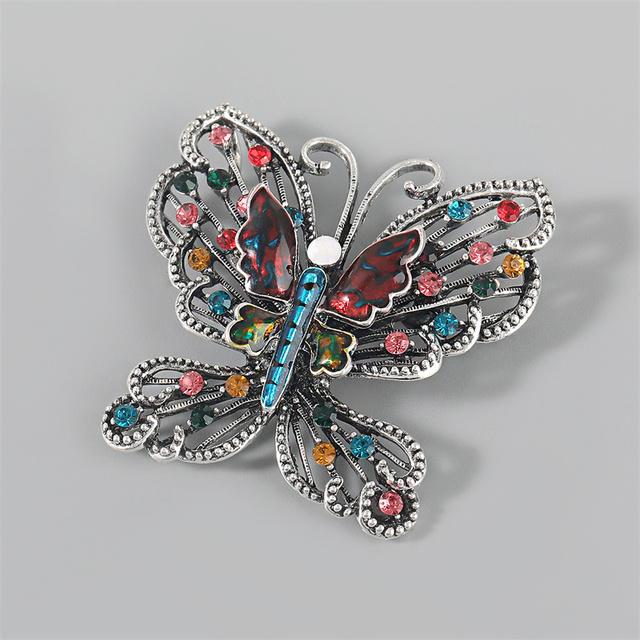 Exaggerated Clothing Alloy Rhinestone Rhinestone Butterfly Brooch Girl Cute Pin Fashion Popular Corsage Accessories