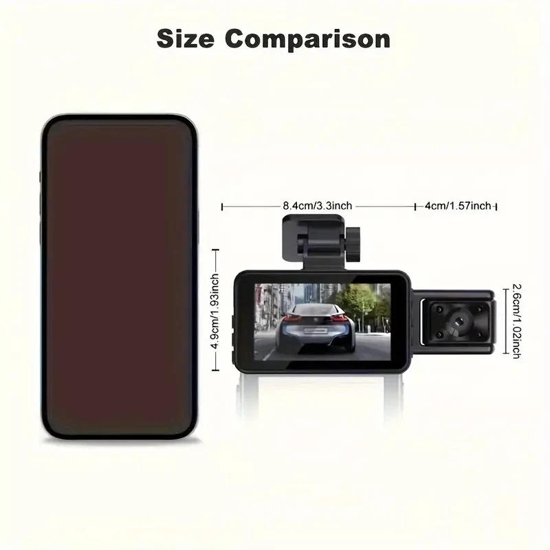 Camera For Vehicle 3 Lens 1080P WIFI Video Recorder 2Inch Rear View Camera Black Box Car Accessory Car Dash Cam For Car