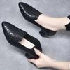 Single Shoes Women's Shoes Autumn New Pointed Embroidery Pattern Fashion Soft Leather Soft Sole Comfortable Shoes