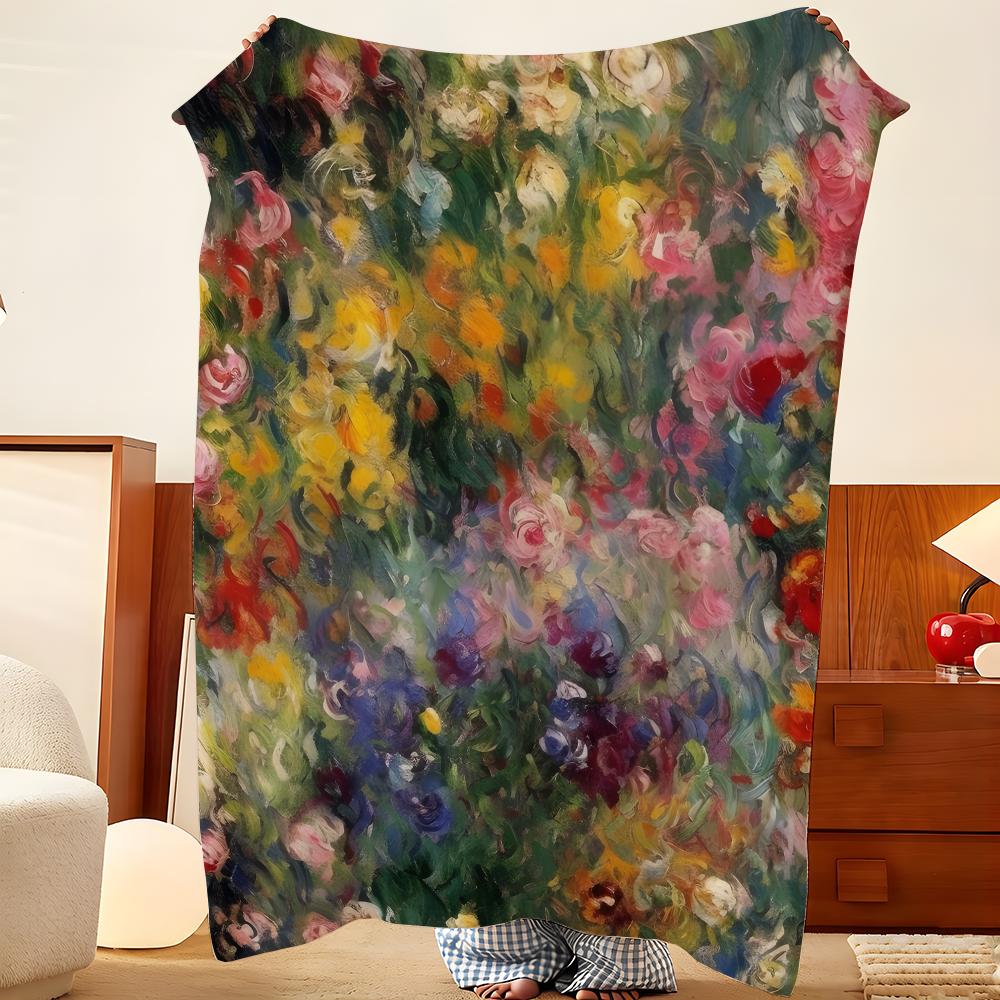 Artist C-Claude M-Monet Throw Flannel Throw Blanket, Lightweight Cozy, Durable Washable cute Cool
