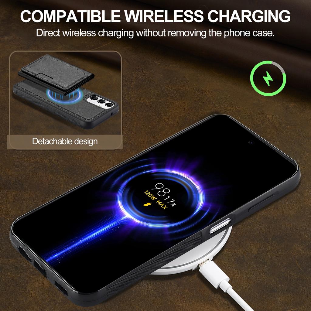 For Samsung Galaxy A54 5G Magnetisk Telefondeksel Lær Bakdeksel med Avtakbar Kortholder