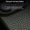 MELKCO For iPhone 14 Anti-drop Case Genuine Cow Leather+PC Phone Cover Compatible with MagSafe