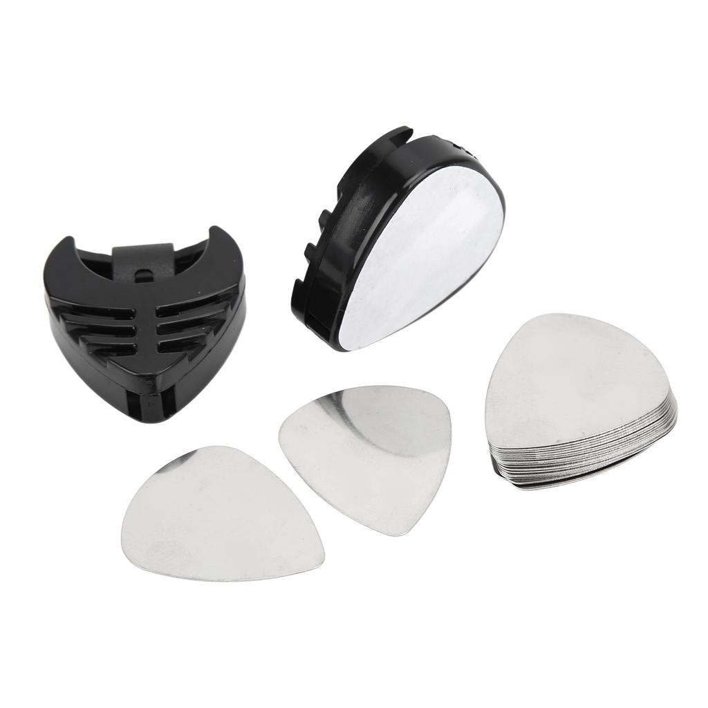 Guitar Pick Set Metal Electric Guitars Bass Picks with Storage Boxes for Musical Instruments