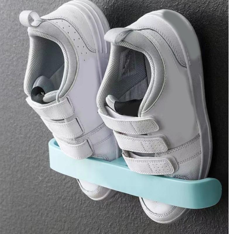 Plastic Wall Mount Shoe Holder 5Pcs No Drill Installation Water Resistant Design Slipper Hanger Rack for Modern Homes