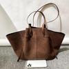 Women Handbag Light Luxury Suede Nubuck Leather Wing Bag Simple Large Capacity French Retro Shoulde rBag Casual Underarm Bag KTY