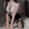Sexy Lingerie Straps Secretary Suit Sexy Uniform Passion Seduction Maid Outfit Hollow Hip Wrap Cosplay Woman