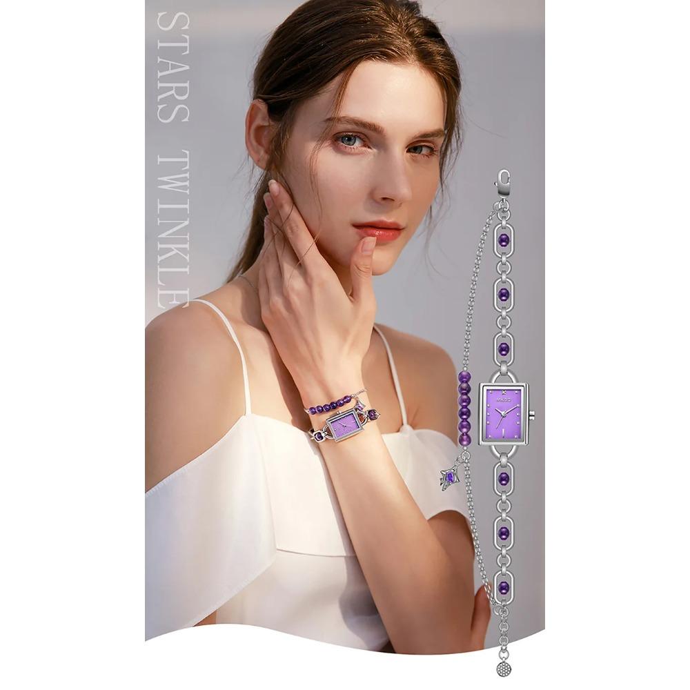 UTHAI W41 New Quartz Crystal Women Watches Fashion Light Luxury Waterproof Exquisite Emerald Original Ladies Bracelet Wristwatch