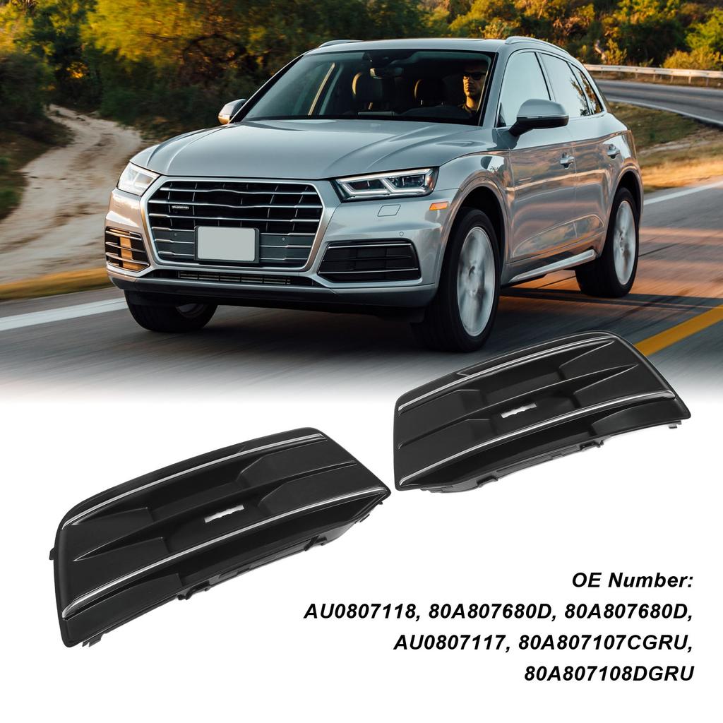 Front Bumper Fog Light Insert Cover AU0807118 Left Right Side Grille Bezel Trim for   2018‑2020