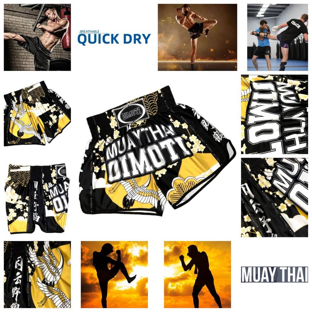 Muay Thai Kickboxing Boxing MMA UFC Crane Casual Shorts Gym Sport Unisex Men Women Fitness Workout Quick Dry Print Elastic Waist Fitness Training
