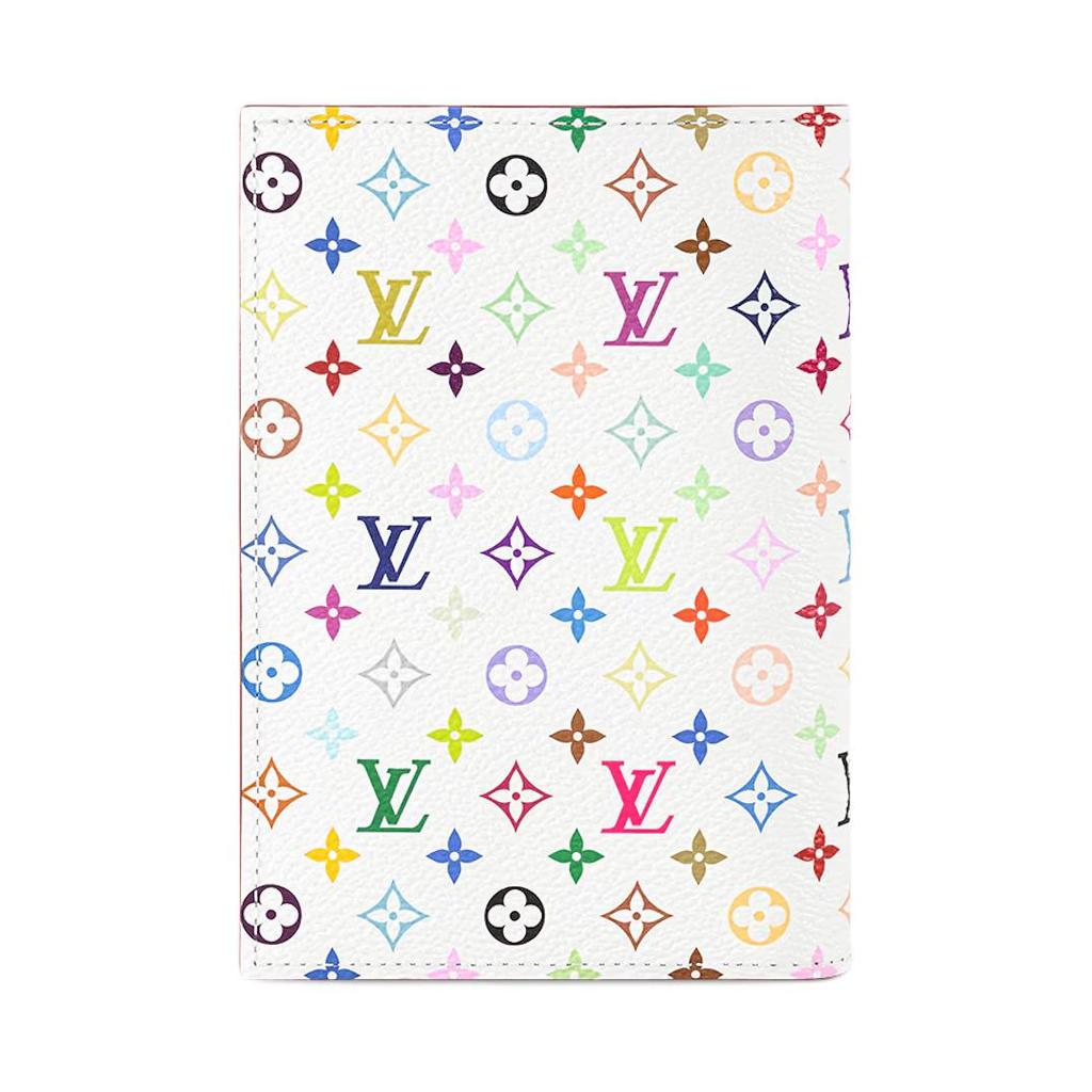 Louis Vuitton X Takashi Murakami Reisepasshülle Mehrfarbig/Weiß Monogramm-Canvas Herren Geldbörsen M14178