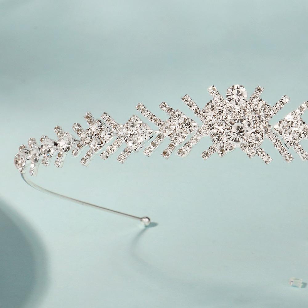 Rhinestone Bridal Crown Geometric Queen Headband Shining Wedding Tiara  Engagement