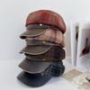 British Retro Literary and Artistic Plaid Newsboy Hat Women's Autumn and Winter Casual Versatile Octagonal Hat Fashion Show Face Small Painter Hat
