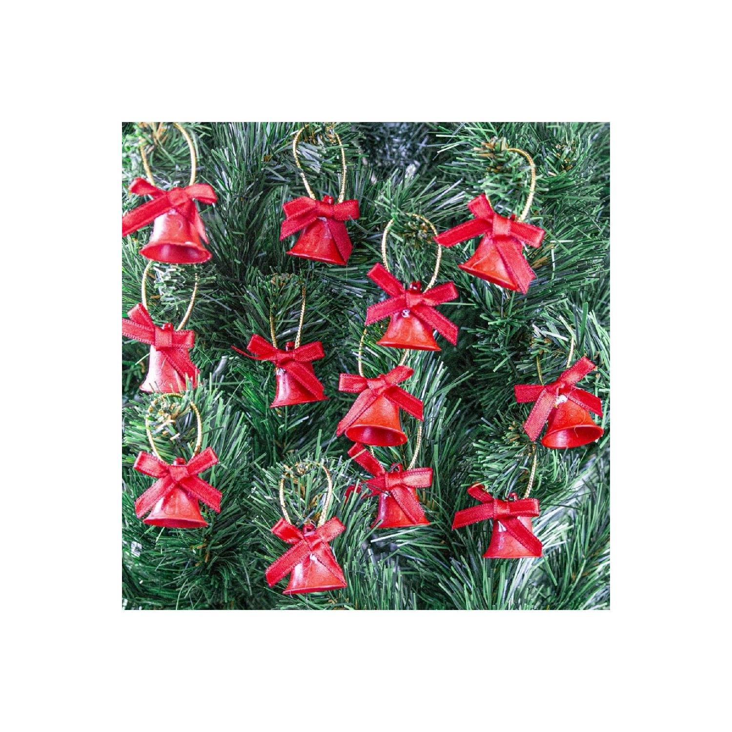 

Christmas Pine Tree Ornament Red Bell 12 Pieces - 3 Cm чистый
