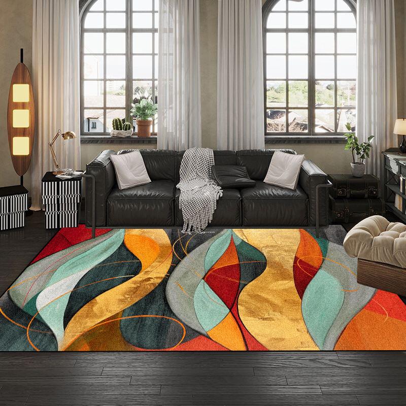 European Abstract Geometry Living Room Large Carpet Bedroom Non-slip Sofa Soft Rugs 140x200 Washable Leisure Balcony Foot Mats