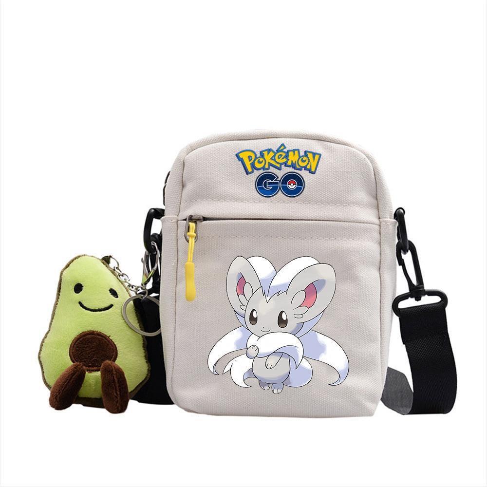 Plecak z anime Pokemon Mała płócienna torba na ramię z kieszenią na zamek do codziennego użytku