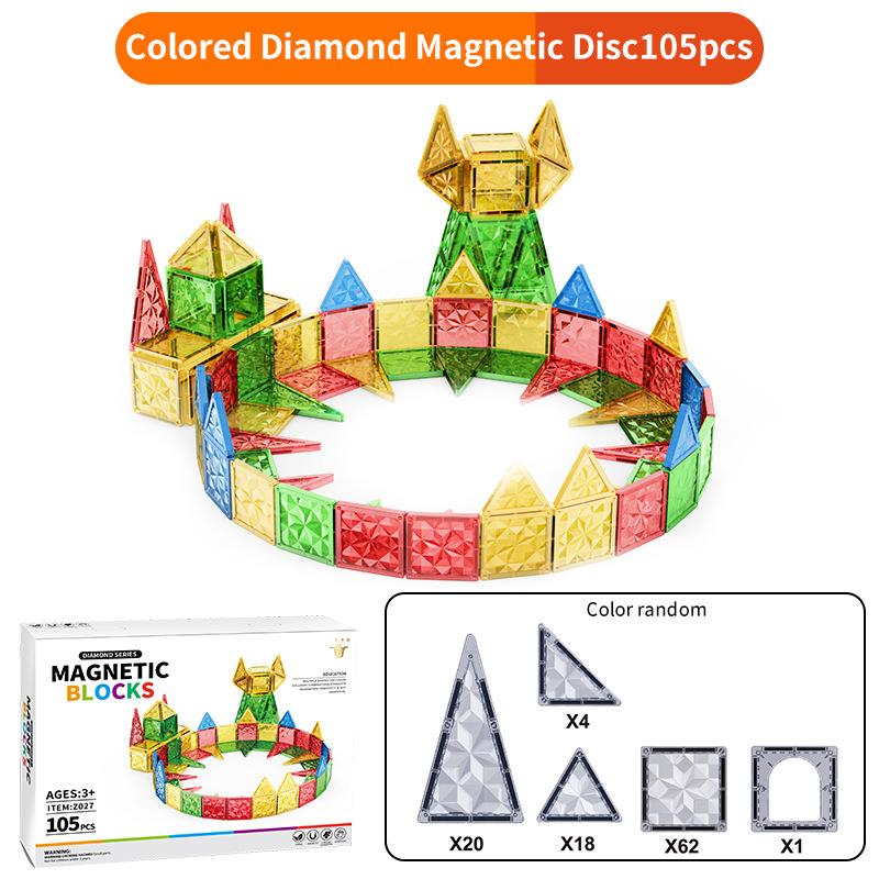 Color Window Drill Surface Color Large Magnetic Sheet Building Block Children'S Magnet Puzzle Toy Assembly Puzzle Magnetic Sheet
