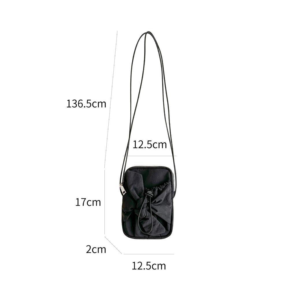 Korean Fashion Canvas Crossbody Bag For Women Small Square Bag Casual Bow Tie Zippper Phone Small Bags For Ladies Shopper Bags