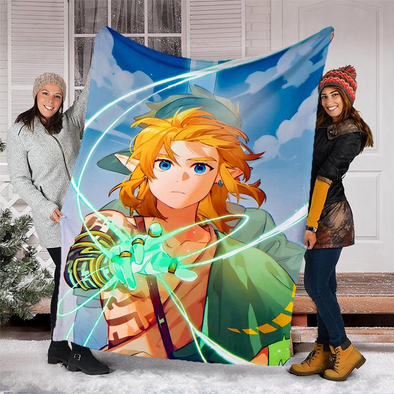 1pc Game Zelda Theme Blanket - Digital Print, Polyester, Cozy for All Seasons, Perfect for Outdoor, and Travel