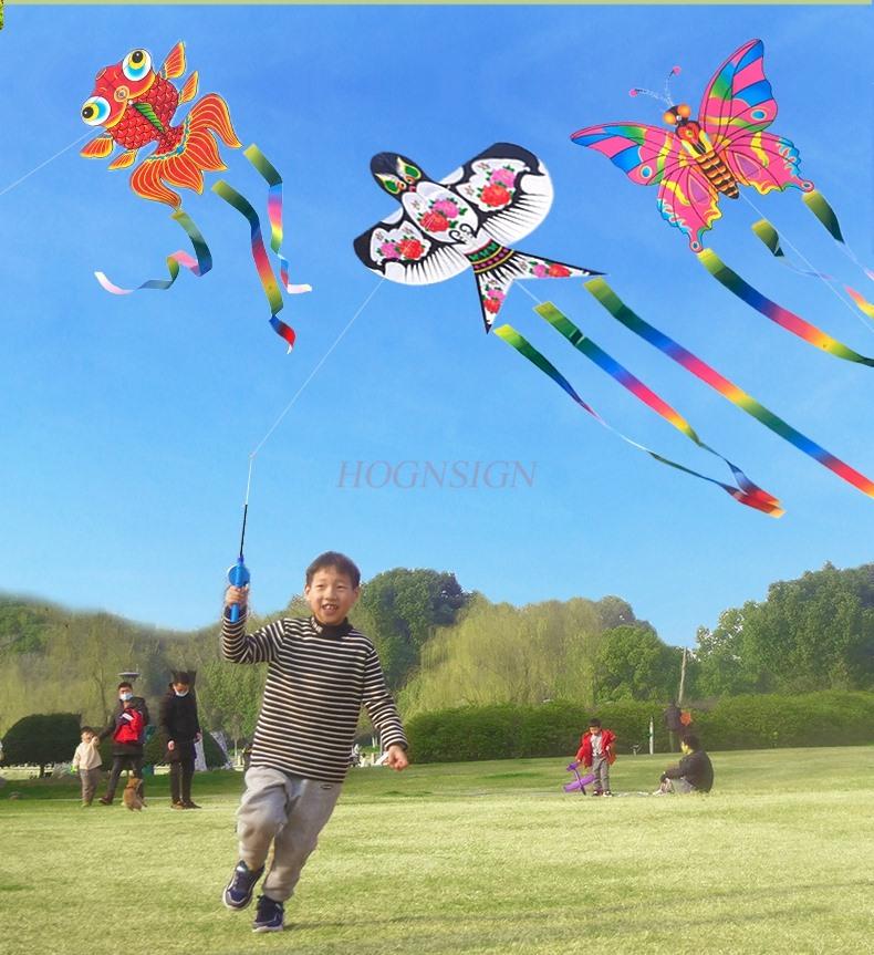 New Handheld Fishing Rod Kite Special Mini Net Red Swallow Small Kite Easy To Fly In The Breeze