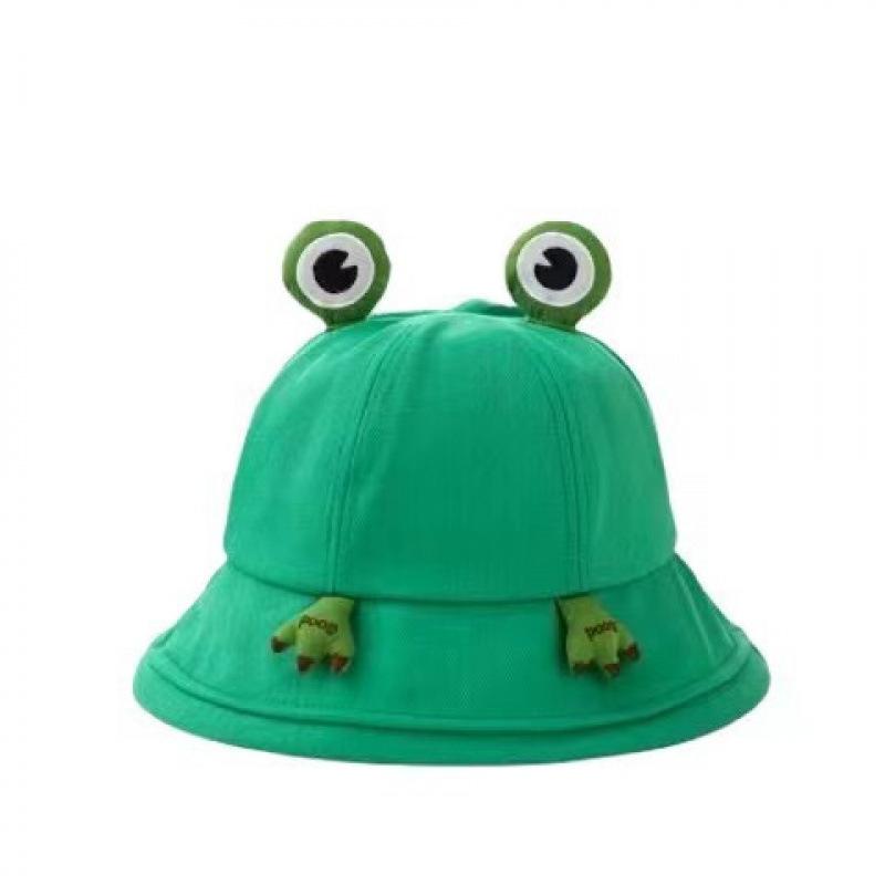 Cute frog hat women's spring summer bucket hat children's sunscreen sun hat Korean version versatile cartoon basin hat