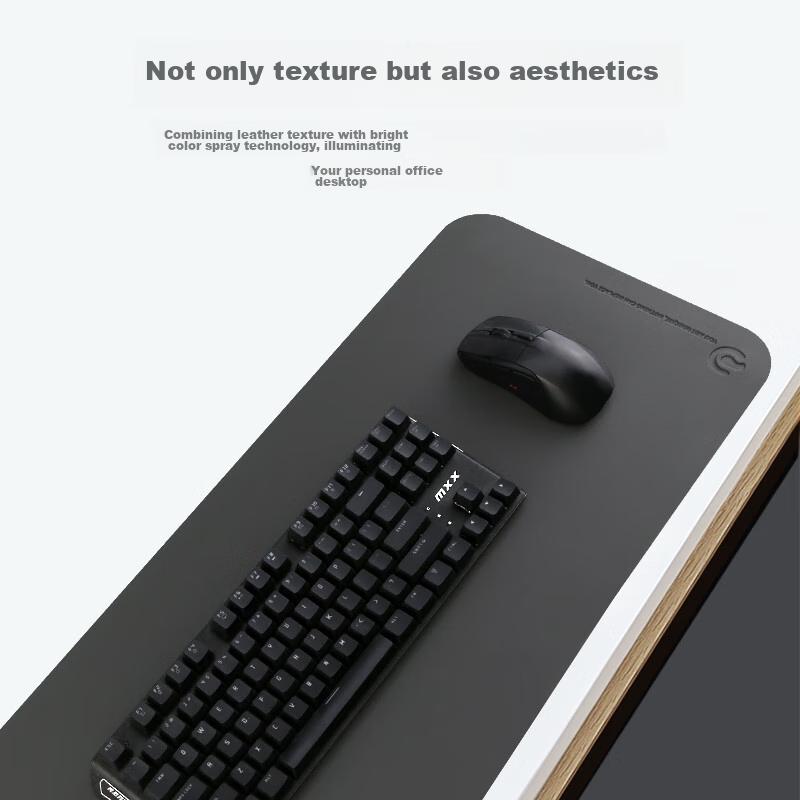 Rantopad S5 Mouse Pad, Extra Large Leather Waterproof Desk Mat, Laptop Office Pad, PU Non-Slip Keyboard Mat, Gray, 700*300*1.8mm