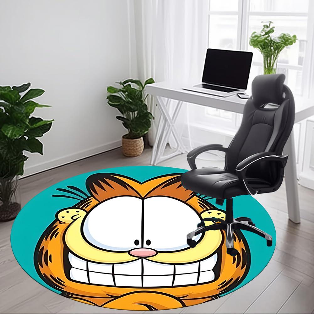 1 szt. Dywanik Garfield Kot Krzesło do Biura Antypoślizgowy, Dywanik do Biura Można Prać w Pralce, Dekoracja Świąteczna do Pokoju na Boże Narodzenie, Urodziny Poliester