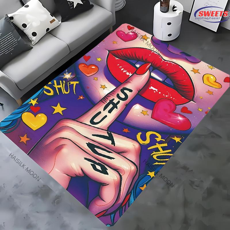 15 Sizes Sexy Lips Printed Carpet! Anti-slip Sound Insulation, Living Room Bedroom Entrance Door Mat Sofa Rug Ten Festivals Gift