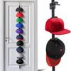 Door Hat Rack Two-Way Hanging Caps with Display Hooks Hanger Bedroom Entrance Garage Doors Baseball Caps Storage Organizer Hanger Rack