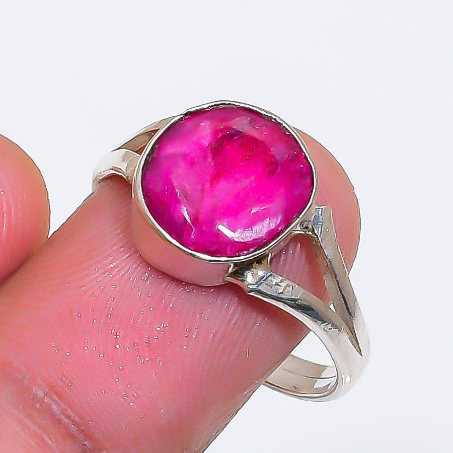 Natural Ruby(Simulated) Gemstone 925 Sterling Silver Jewelry Ring Size 8 ZS-1768