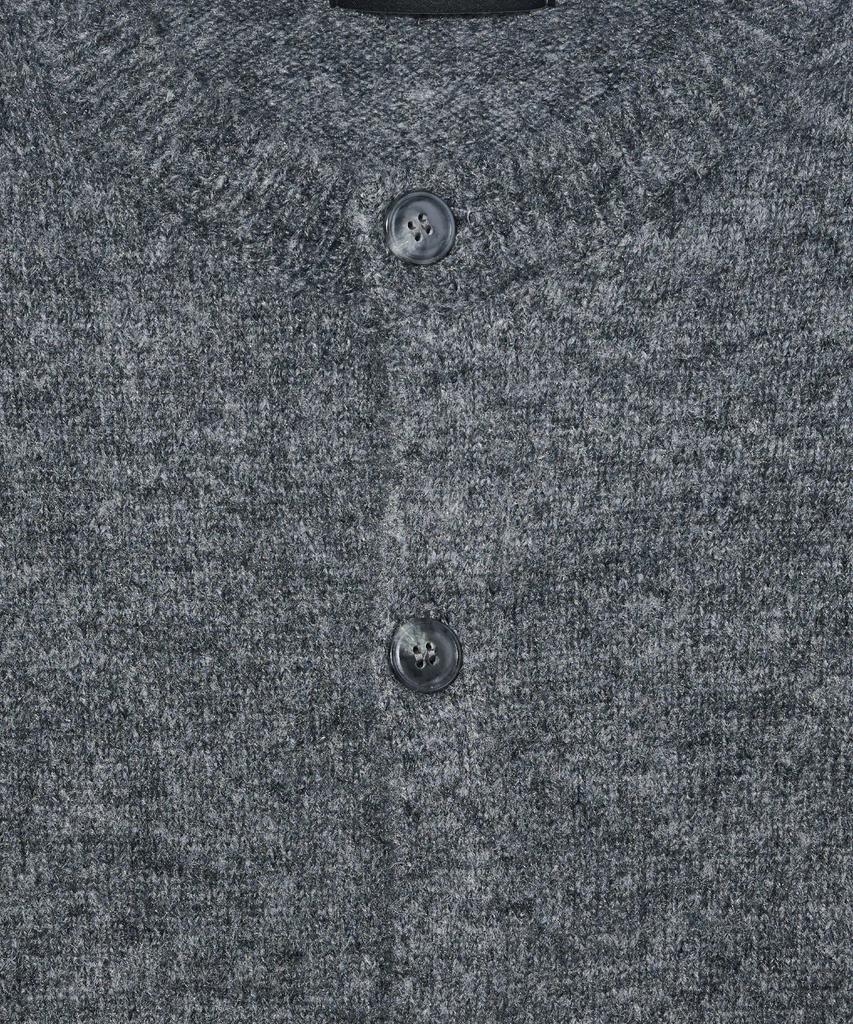 Analog Mood (Unisex) Wool Blend Round Knit Cardigan (Charcoal)