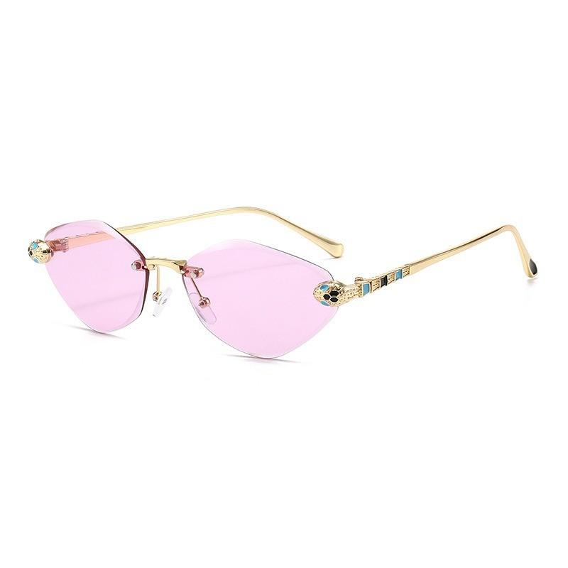 Geometric Square Metal Frame Sunglasses With Uv400 Protection For Fashionable Outdoor Activities