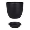Flower Pot with Saucer Plastic Plant Pot with Drainage Holes Modern Decorative Planter