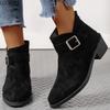Modische Wildleder-Reißverschluss-Stiefeletten für Damen 2025 Herbst Spitz Damen Schuhe Gewebtes Patchwork Damenstiefel Prägnanter Blockabsatz Chelsea Boots