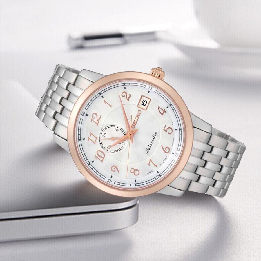 Men's Mechanical Watch, White Dial, Stainless Steel Material, Business, Suitable For Daily Wear SSA090J1